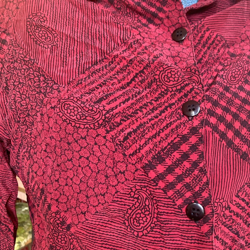 Lost Red Patterned Button-Down Shirt - Picture 2 of 9